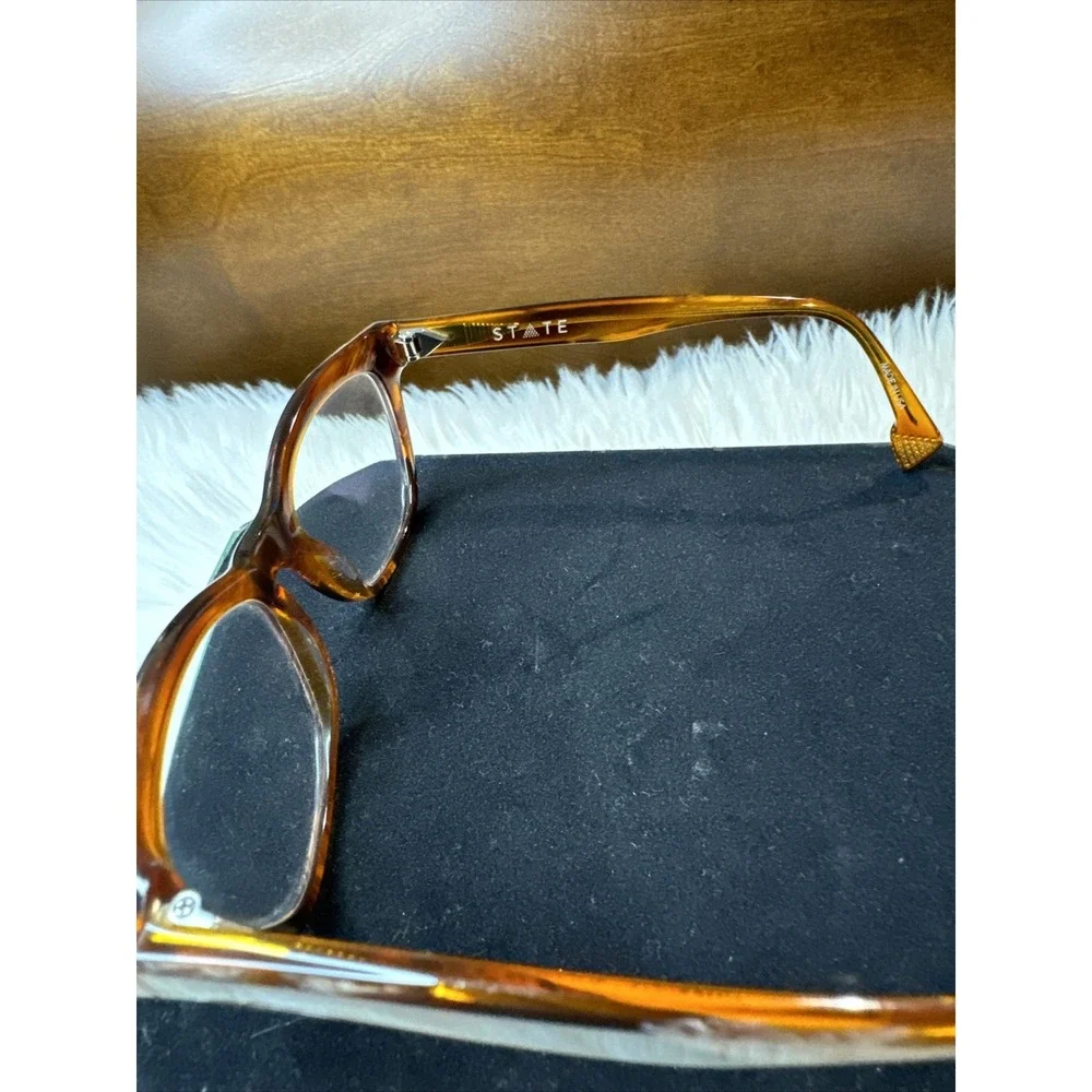 state optical Holster Saffron Brown Eyeglasses Frames Woman's NWOT US Made